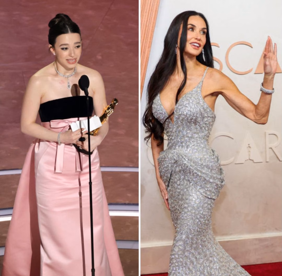 Demi Moore và Mikey Madison tại Oscar 2025.