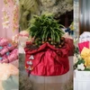 Kết hợp mâm tráp ăn hỏi và nghệ thuật Bojagi. Kết hợp mâm tráp ăn hỏi và nghệ thuật Bojagi.
