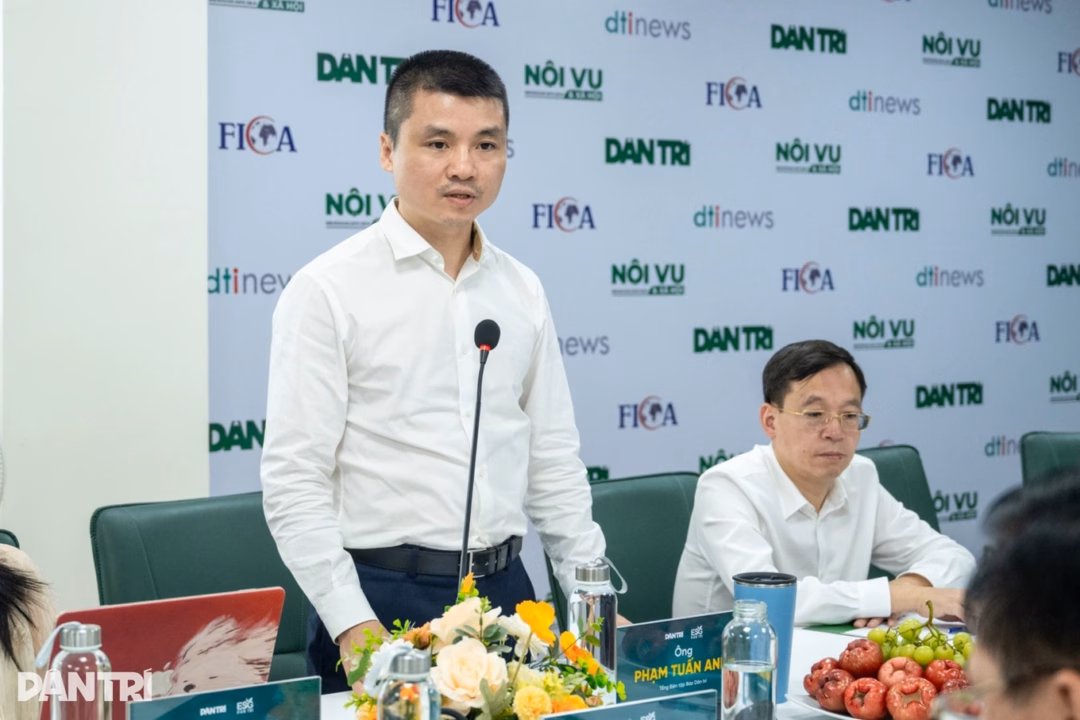 Vai trò của khoa học công nghệ trong phát triển bền vững doanh nghiệp Nhà báo Phạm Tuấn Anh, Tổng Biên tập báo Dân trí (Ảnh: Thành Đông).