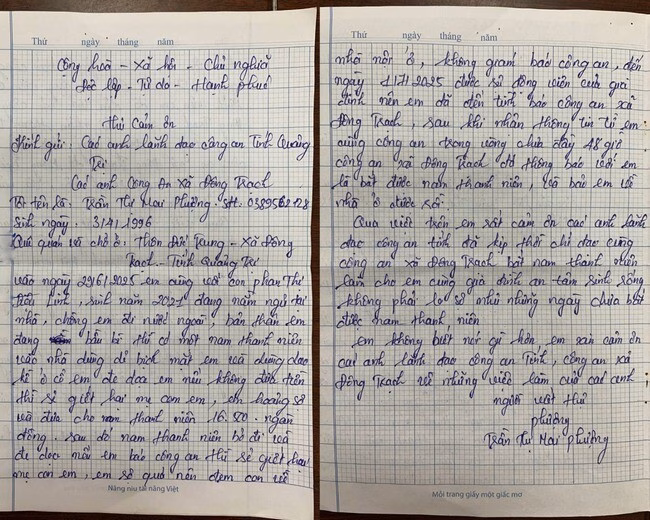Mẹ bầu bị nam thanh niên lạ mặt cướp tài sản và đe dọa tính mạng ở Quảng Trị