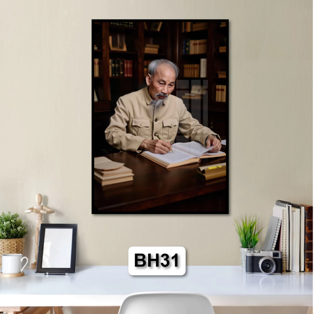 Làm thế nào để treo tranh ảnh Bác Hồ lên tường mà không làm mất thẩm mỹ của căn phòng?