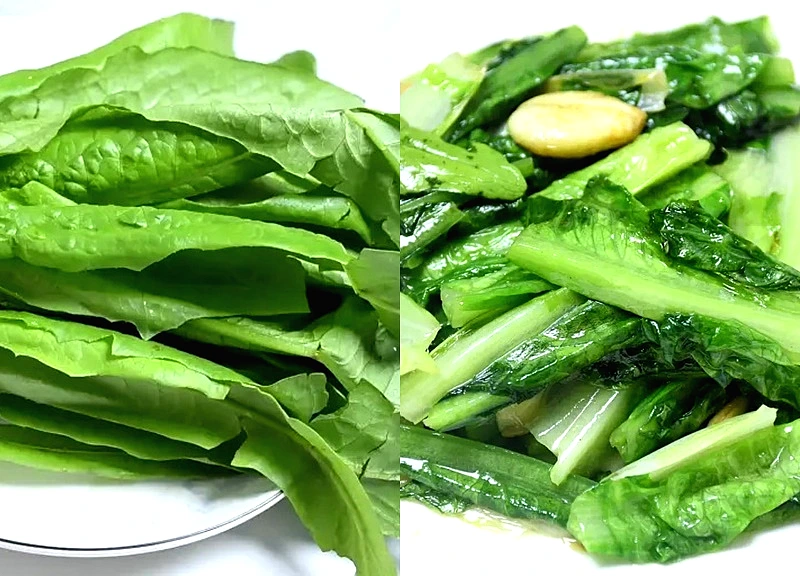 Rau diếp thơm xào tỏi: Canxi, bảo mắt, tăng miễn dịch, phòng ung thư