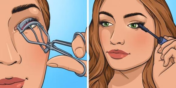 Uốn mi và chuốt mascara uốn mi và chuốt mascara