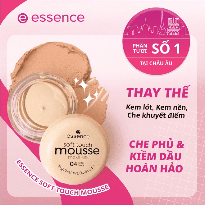 Phấn tươi Essence thay thế kem lót, kem nền