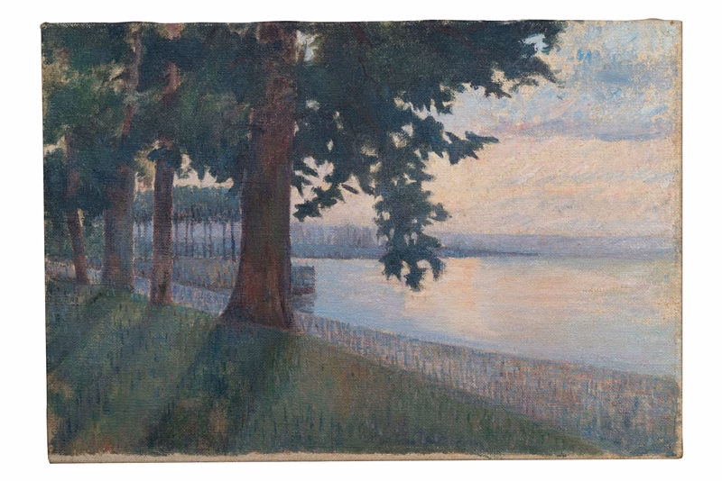“Bờ rừng (hồ Geneva)” (khoảng 1920), sơn dầu trên toan