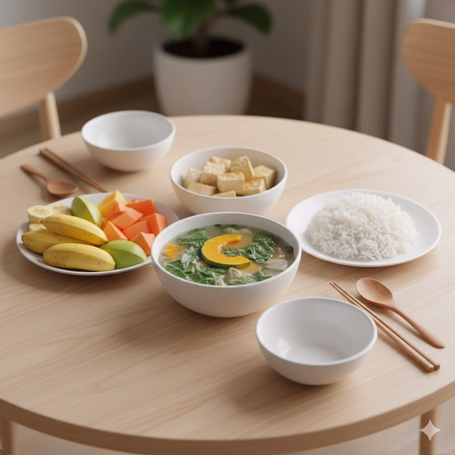 Bữa ăn thanh đạm, &iacute;t dầu mỡ gi&uacute;p dạ d&agrave;y hoạt động nhẹ nh&agrave;ng hơn