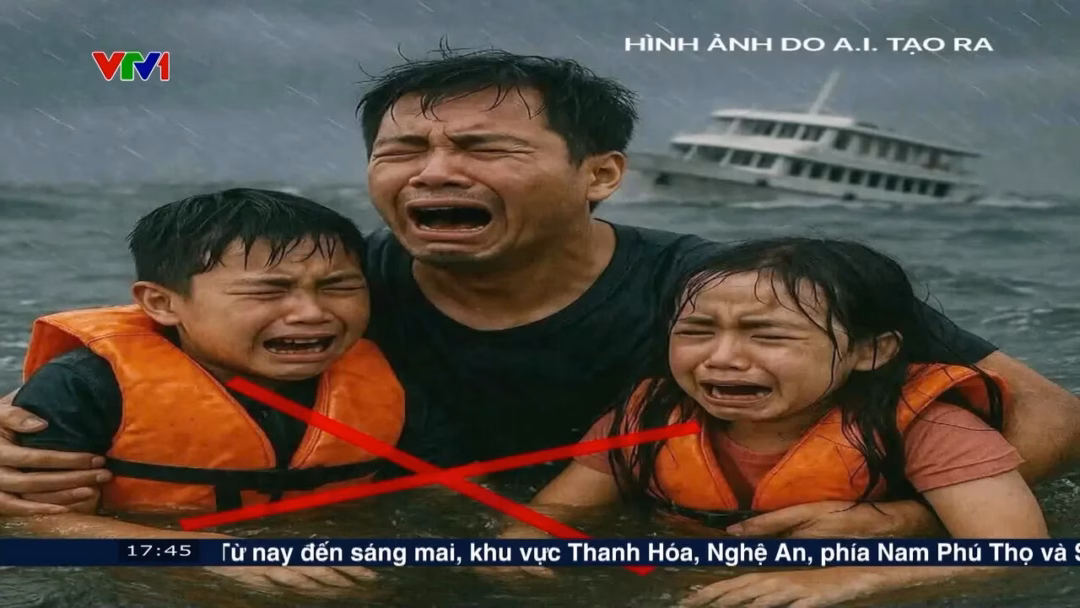 Ảnh giả mạo AI gây sốt mạng xã hội: Lật tàu tại Vịnh Hạ Long, 3 cha con khóc thảm