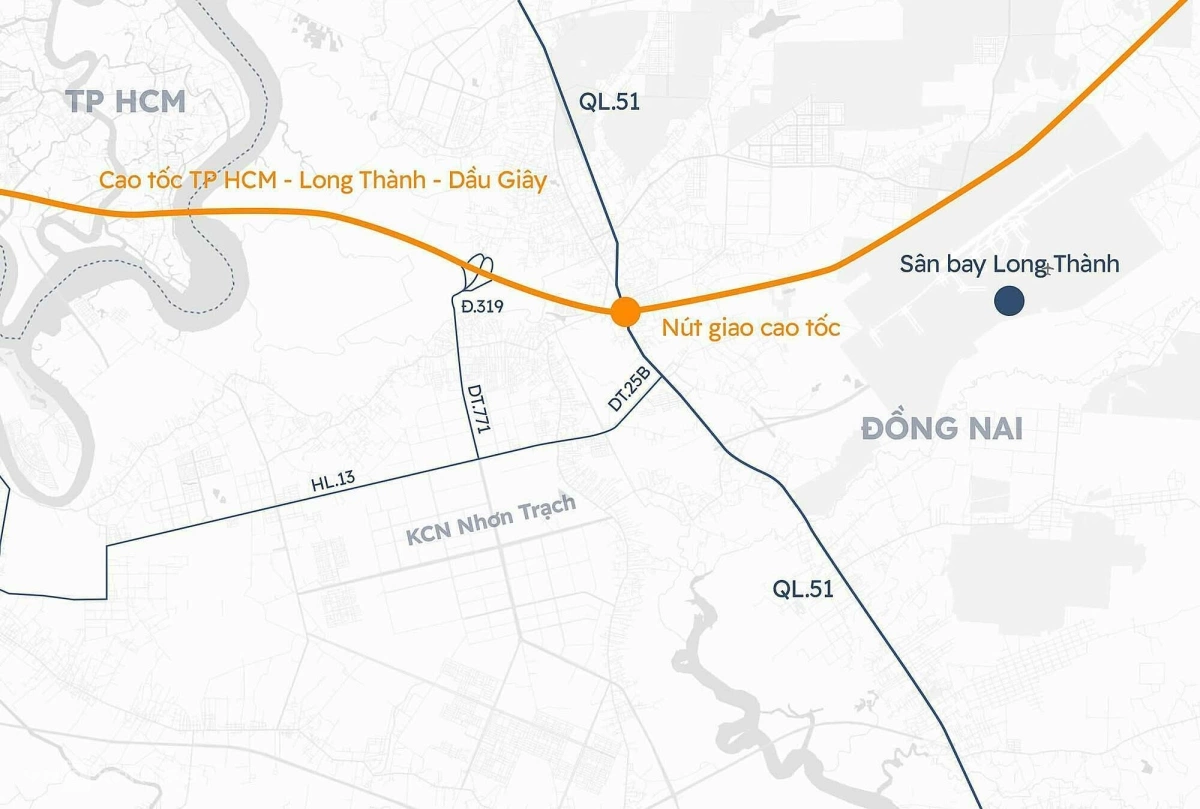 Cao tốc TP HCM – Long Thành – Dầu Giây kẹt cứng vì sửa chữa Khu vực ùn tắc tập trung ở nút giao đường 319 với cao tốc TP HCM - Long Thành. Đồ họa: