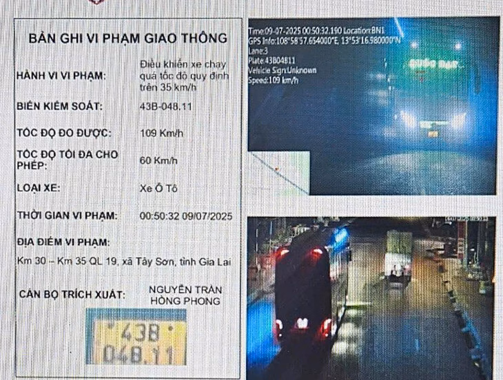 Xe khách chạy 109km/h trên quốc lộ, tài xế bị phạt 14 triệu đồng Xe khách giường nằm 'đua tốc độ' 109km/h trên đoạn đường giới hạn 60km/h- Ảnh 2.