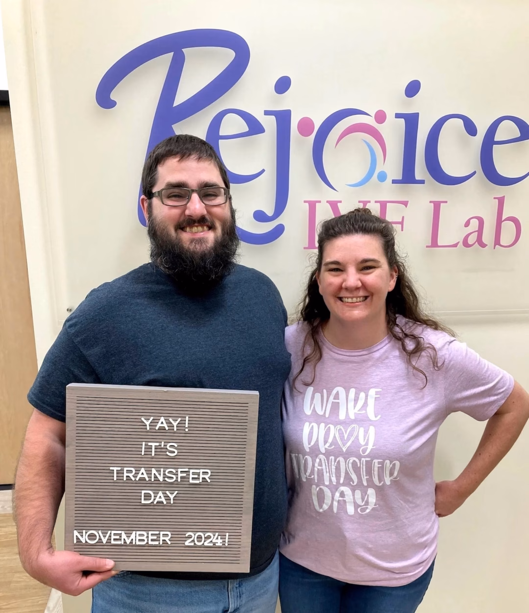 This photo provided by Rejoice and John David Gordon shows Tim and Lindsey Pierce in November 2024 at Rejoice Fertility in Knoxville, Tenn.