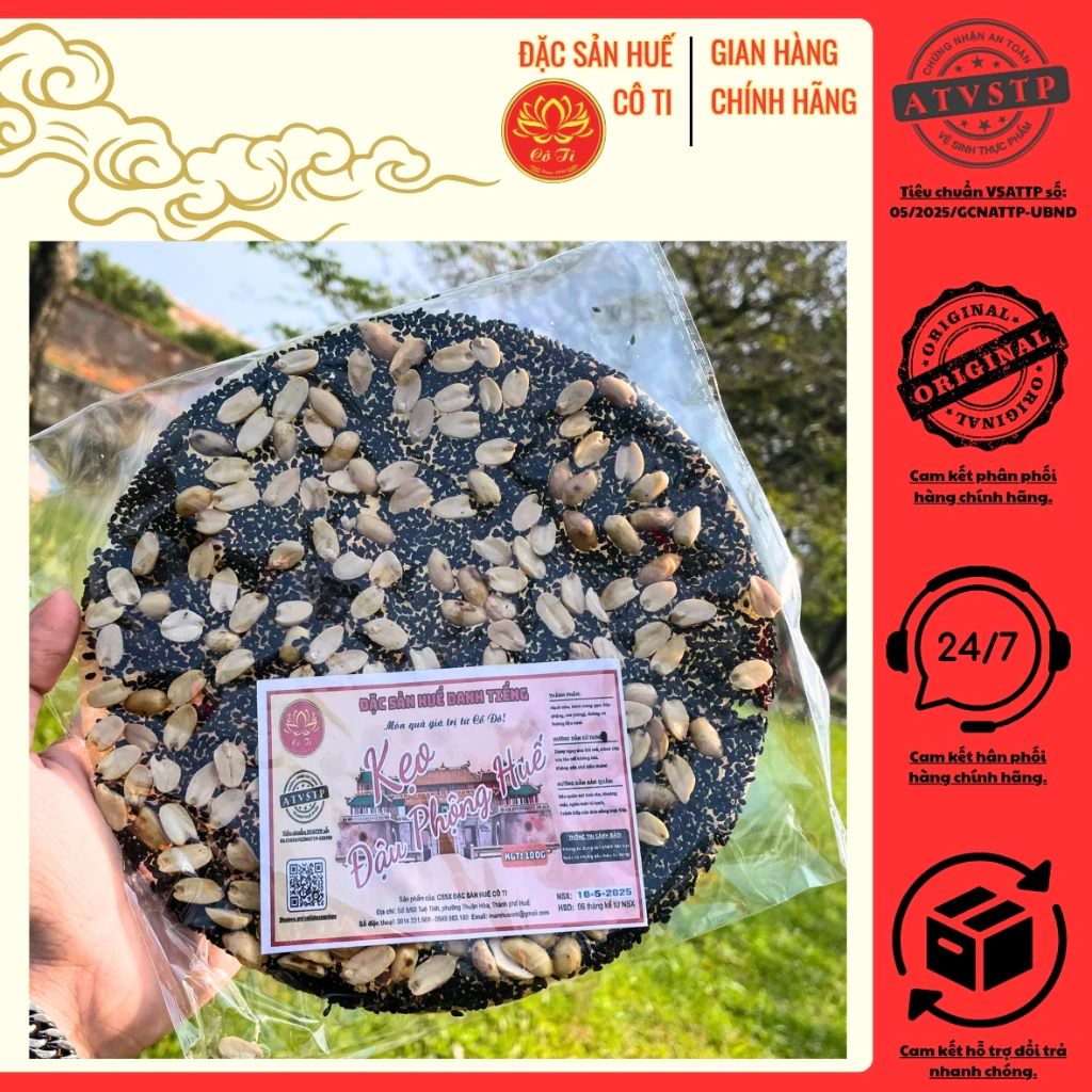 Làm sao để kẹo đậu phộng tròn phủ mè đen Cô Ti không bị chảy dầu trong mùa hè?