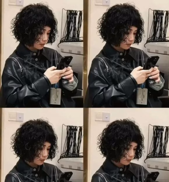 Tóc ngắn xoăn retro