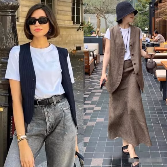 Áo vest và áo sơ mi Áo vest nhiều lớp