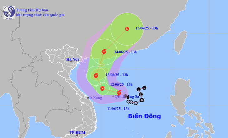 Dự báo vị trí và hướng di chuyển bão số 1 Bão số 1 - Ảnh minh họa