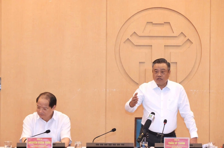 Chủ tịch Hà Nội Trần Sỹ Thanh phát biểu kết luận Chủ tịch Hà Nội Trần Sỹ Thanh phát biểu