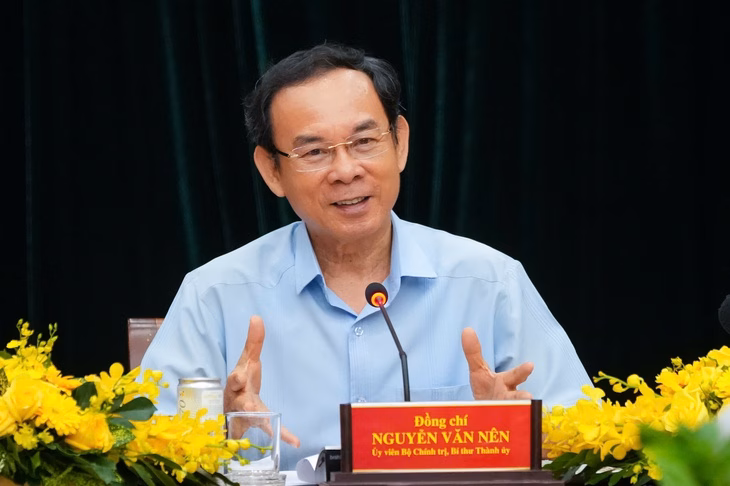 Bí thư Nguyễn Văn Nên Bí thư Thành ủy TP.HCM Nguyễn Văn Nên phát biểu
