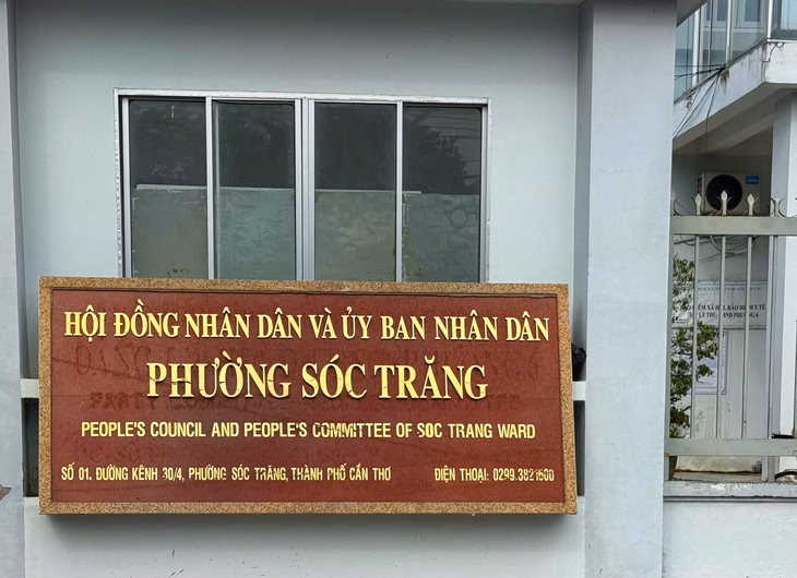 Trụ sở phường Sóc Trăng, thành phố Cần Thơ nằm ở đường kênh 30-4