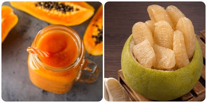 Quả đu đủ và bưởi Đu đủ và quả bưởi