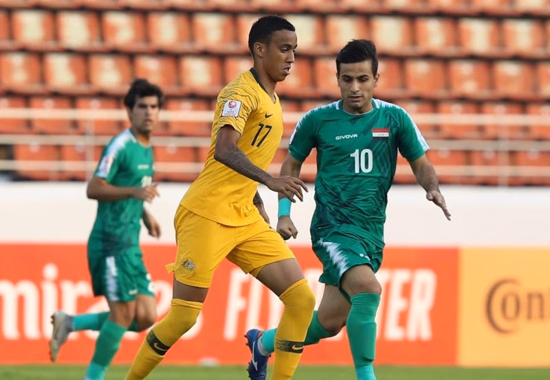U23 Australia vs U23 Iraq U23 Australia chơi hay hơn trong hiệp 1