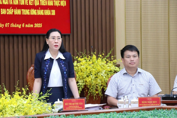 Quảng Ngãi và Kon Tum hợp tác chặt chẽ trong quá trình sáp nhập Bà Bùi Thị Quỳnh Vân cho biết hai tỉnh thống nhất cao nên đạt nhiều tích cực trong công tác sáp nhập
