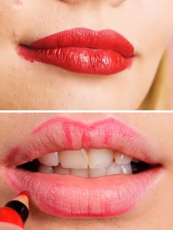 Kẻ viền môi trước khi tô son