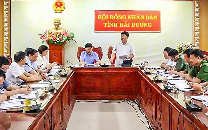 Quang cảnh hội nghị thẩm tra Quang cảnh hội nghị thẩm tra của Ban Pháp chế HĐND tỉnh Hải Dương