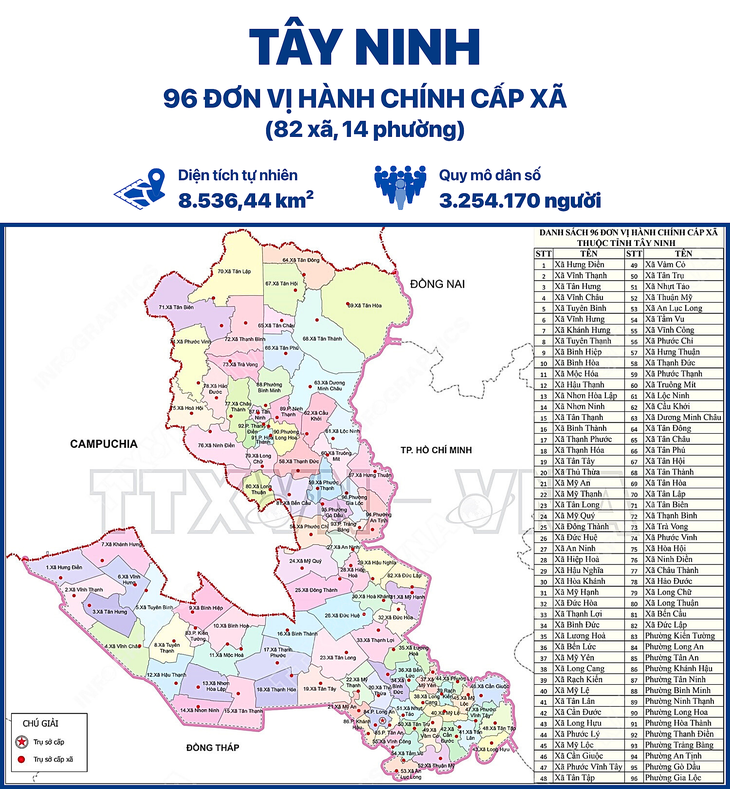 Bản đồ các phường xã của tỉnh Tây Ninh từ 1-7, sau khi sáp nhập Tây Ninh và Long An Bản đồ các phường xã của tỉnh Tây Ninh từ 1-7, sau khi sáp nhập Tây Ninh và Long An
