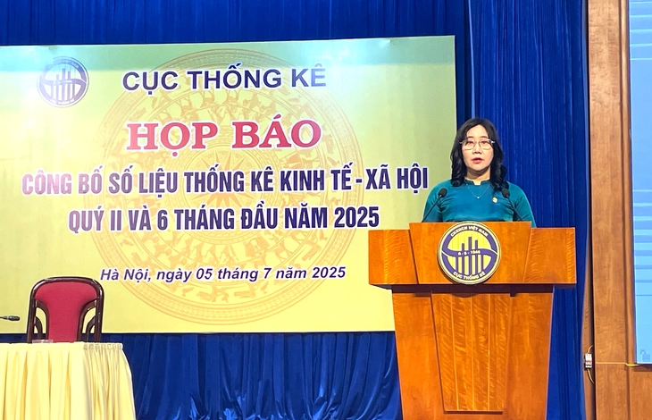 Bà Nguyễn Thị Hương Bà Nguyễn Thị Hương công bố báo cáo tình hình kinh tế - xã hội 6 tháng đầu năm 2025