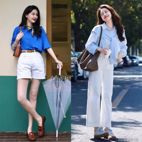 Áo sơ mi xanh cho công sở