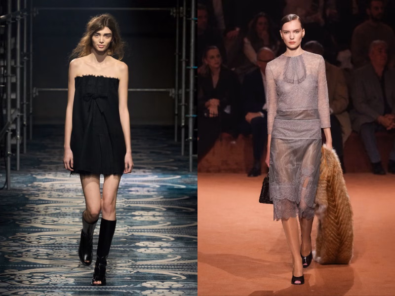 Giày mũi hở chiếm sóng trên sàn diễn Prada và Fendi Thu Đông 2025