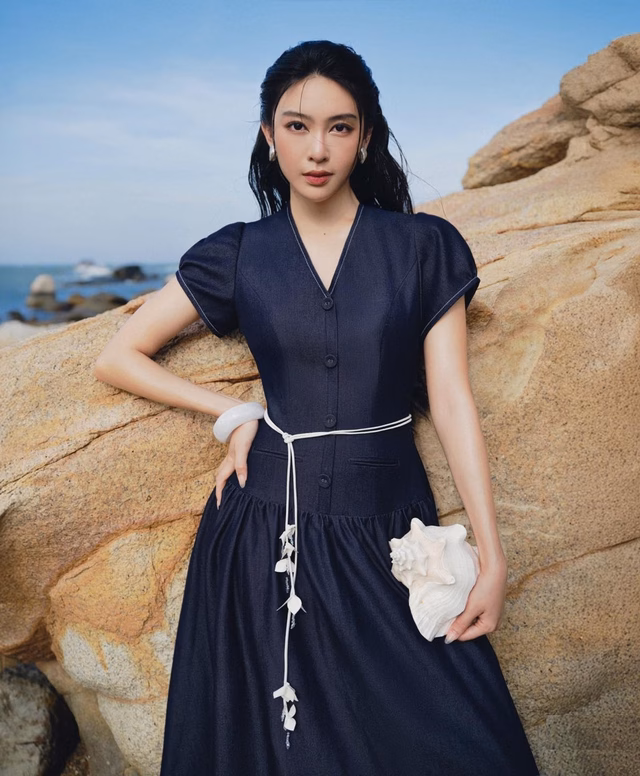 Váy denim công sở Váy denim công sở