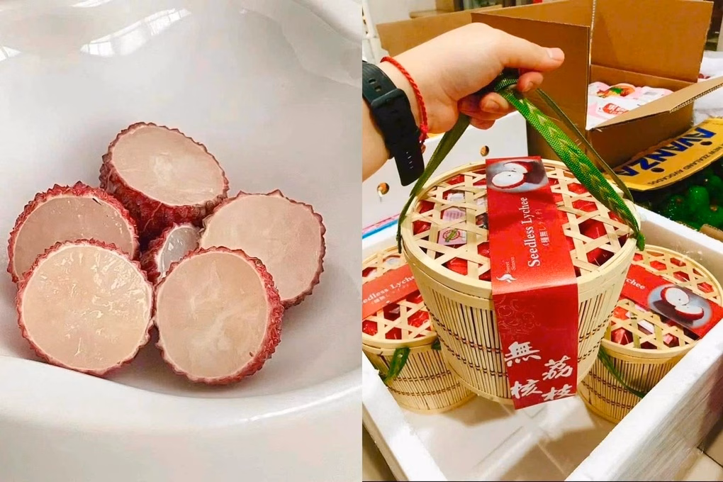 Vải không hạt Trung Quốc Vải không hạt Trung Quốc được bán tại Việt Nam