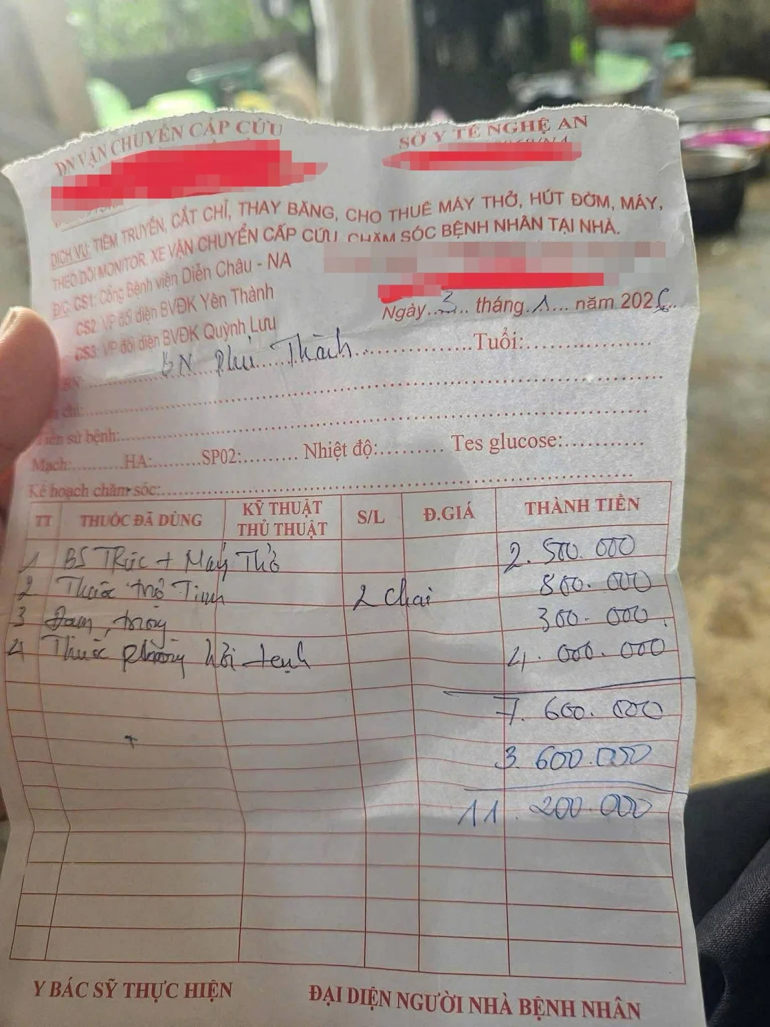 Chi ph&iacute; 11,2 triệu đồng, trong đ&oacute; c&oacute; khoản thuốc ph&ograve;ng hơi lạnh 4 triệu