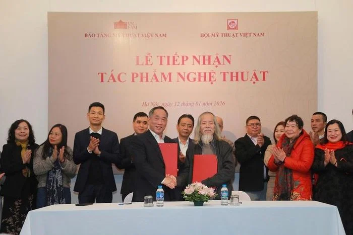 Lễ tiếp nhận gần 1.000 t&aacute;c phẩm mỹ thuật tại Bảo t&agrave;ng Mỹ thuật Việt Nam