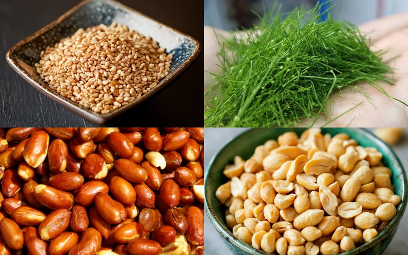 Quá trình rang lạc và vừng cho món cá cơm rim Quá trình rang lạc và vừng cho món cá cơm rim