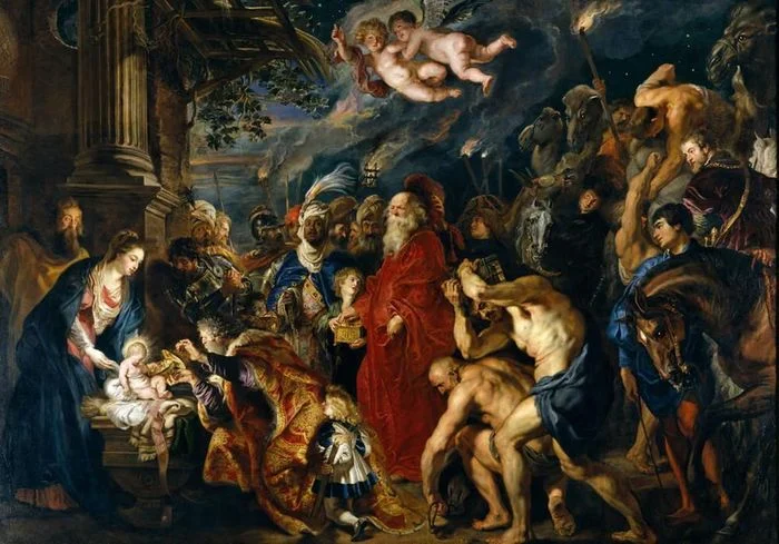 Bức tranh 'Sự t&ocirc;n thờ của c&aacute;c nh&agrave; th&ocirc;ng th&aacute;i' của Peter Paul Rubens