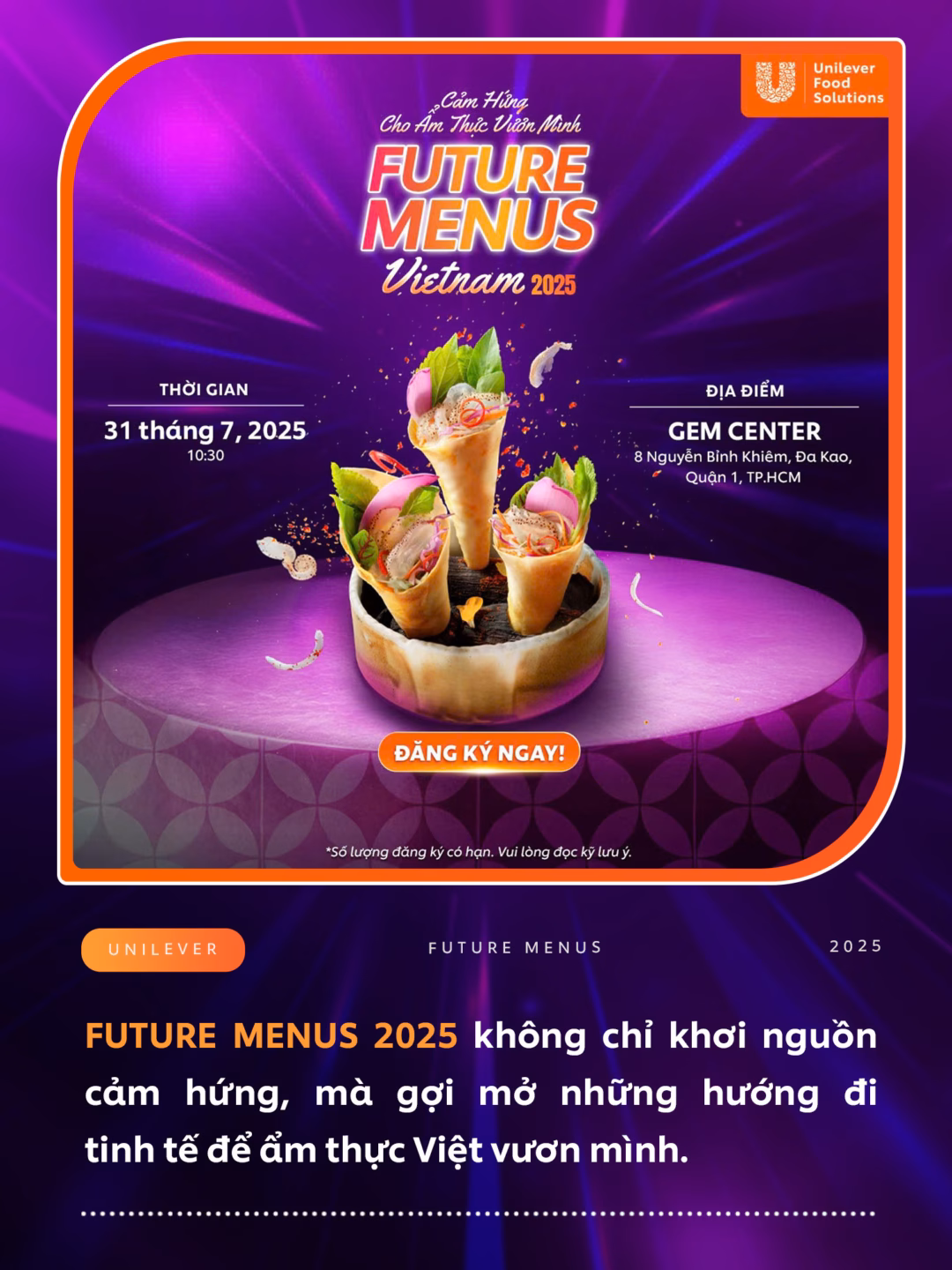 Tương lai của ngành thực phẩm tại sự kiện Future Menus 2