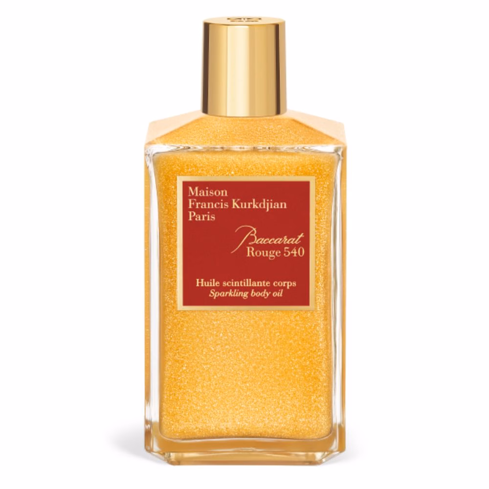 Gold bottle of body shimmer