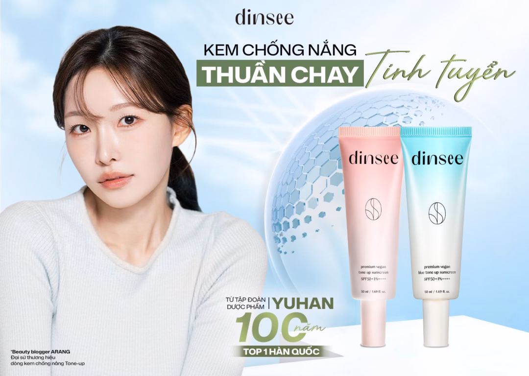“Cơn sốt” kem chống nắng thuần chay Dinsee phá kỷ lục 10 lần Top 1 Olive Young