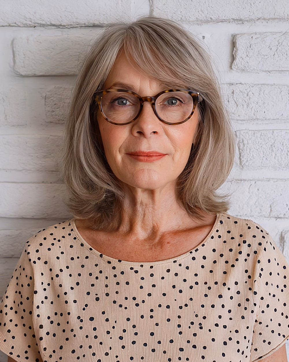 Mẹo chọn rèm tóc phù hợp với phụ nữ trên 70 tuổi Soft long bob with curtain bangs and light layering for women over 70
