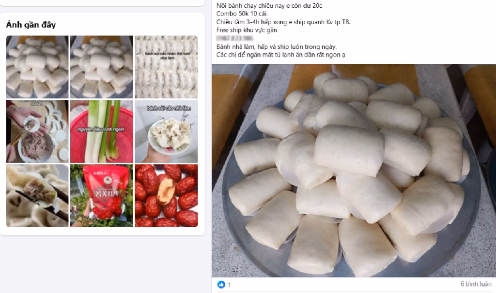 Thực phẩm được quảng cáo "nhà làm" đăng bán trên mạng xã hội.