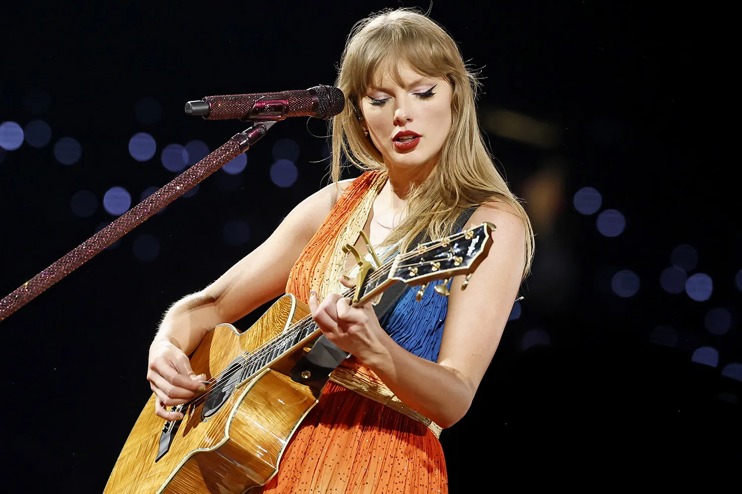Taylor Swift performs onstage during "Taylor Swift | The Eras Tour" at Rogers Centre on November 14, 2024 in Toronto