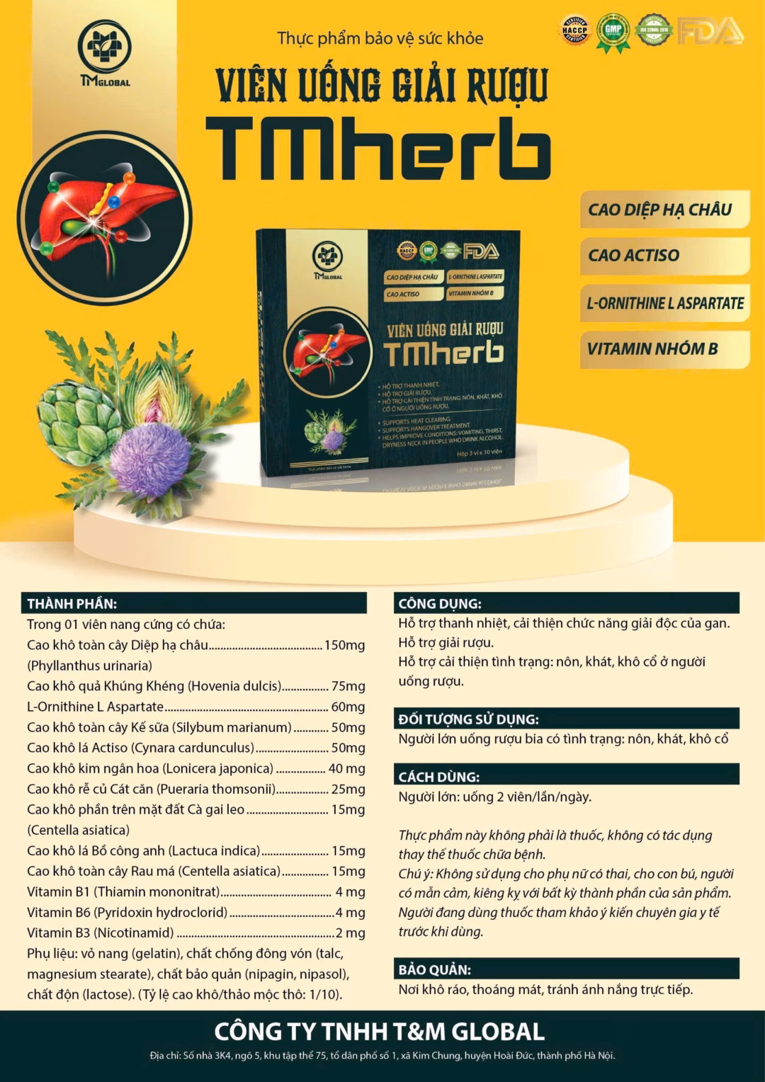 TMherb với các thành phần thiên nhiên Thành phần của TMherb