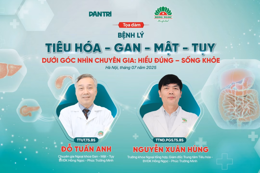 Chuyên gia giải đáp: Hiểu đúng về bệnh lý tiêu hóa, gan mật tụy để sống khỏe Chương trình sẽ lên sóng vào lúc 14h ngày 29/7 tại báo Dân trí.