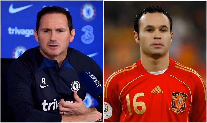 Iniesta ca ngợi Lampard là biểu tượng của bóng đá Lampard cũng dành lời khen cho Iniesta, gọi anh là cầu thủ khó chịu nhất mình từng đối đầu (Ảnh: GOAL)