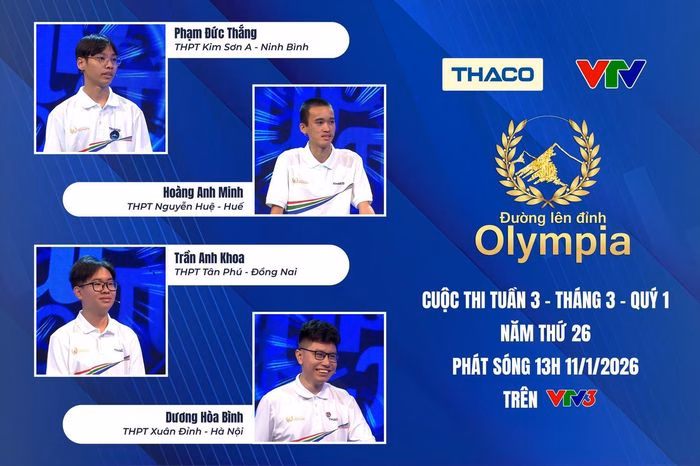 Bốn th&iacute; sinh nam trong Olympia 26