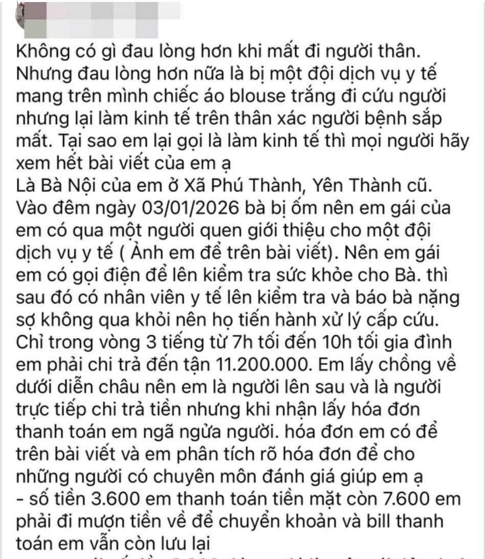 Gia đ&igrave;nh chị V.T.T. chia sẻ vụ vi phạm y tế tại T&acirc;n Ch&acirc;u, Nghệ An