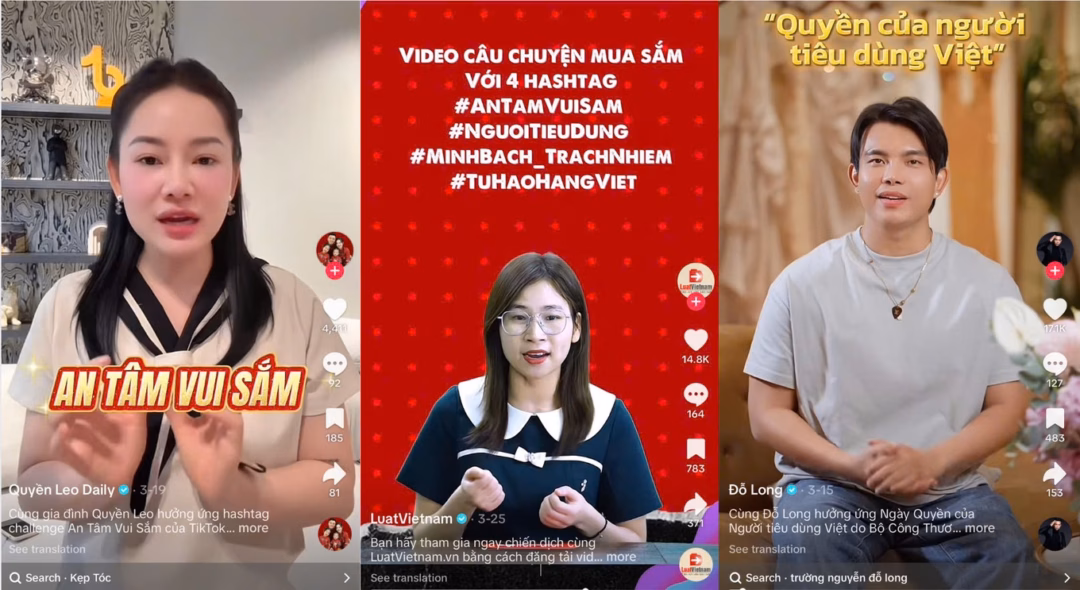 Mua sắm trực tuyến thông minh: Cẩn thận tránh bẫy hàng giả Các nhà sáng tạo nội dung chia sẻ những thông tin hữu ích trong chiến dịch "An tâm vui sắm".