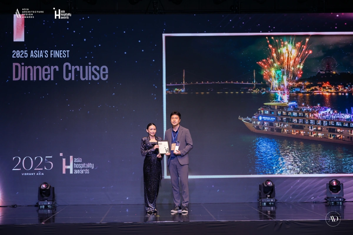 Việt Nam thắng lớn tại giải thưởng Asia Hospitality Awards 2025 Ambassador Cruise nhận giải thưởng cho du thuyền ăn tối tốt nhất châu Á