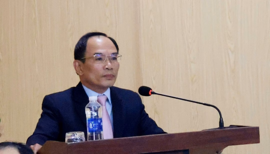 Đồng ch&iacute; Nguyễn Kim Cương b&aacute;o c&aacute;o tại Hội nghị